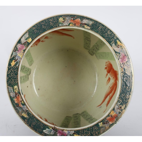 1343 - JAPANESE POLYCHROME & PARCEL-GILT JARDINIER