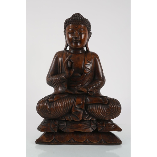 1344 - LARGE CHINESE-TIBETO CARVED BUDDHA