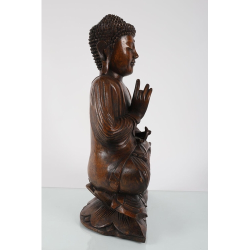 1344 - LARGE CHINESE-TIBETO CARVED BUDDHA