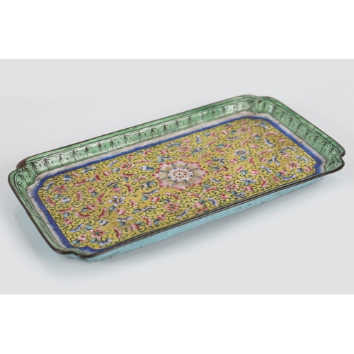 1345 - EARLY 19TH-CENTURY CANTON ENAMEL TRAY