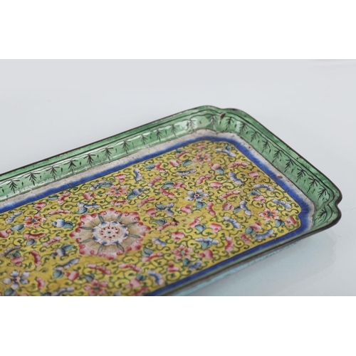 1345 - EARLY 19TH-CENTURY CANTON ENAMEL TRAY