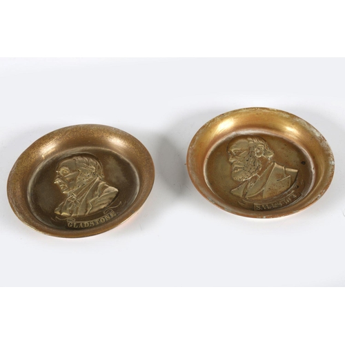 1356 - PAIR 19TH-CENTURY BRASS PROFILE PLAQUES