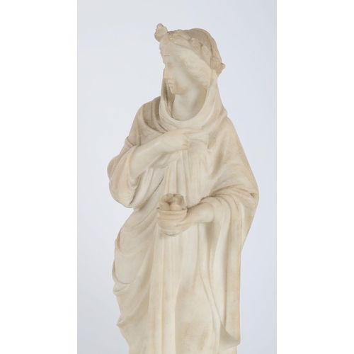 144 - PAIR 19TH-CENTURY ALABASTER SCULPTURES