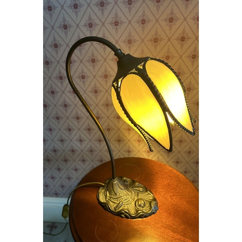 1440 - CAMEO GLASS AND BRONZE TABLE LAMP