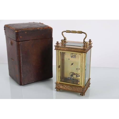 1455 - 19TH-CENTURY BRASS CARRIAGE CLOCK