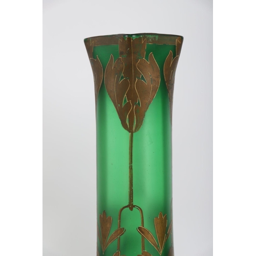 1467 - PAIR ART NOUVEAU ART GLASS VASES