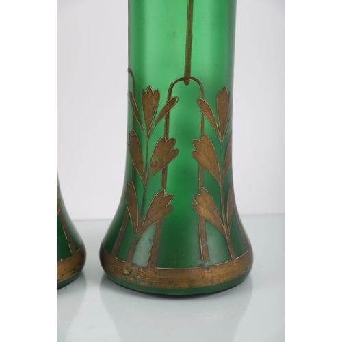 1467 - PAIR ART NOUVEAU ART GLASS VASES