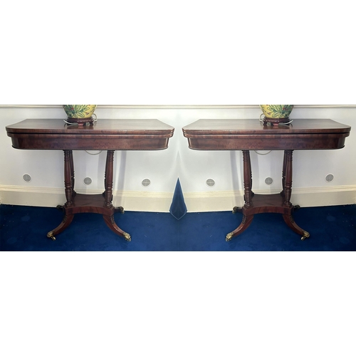 1477 - PAIR REGENCY MAHOGANY TEA TABLES