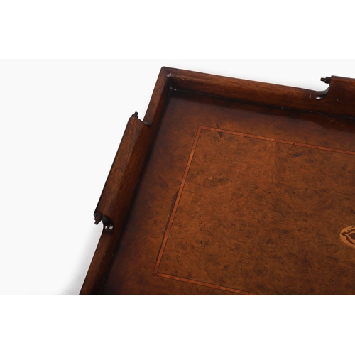 1483 - MODERN WALNUT & INLAID BUTLER'S GALLERY TRAY