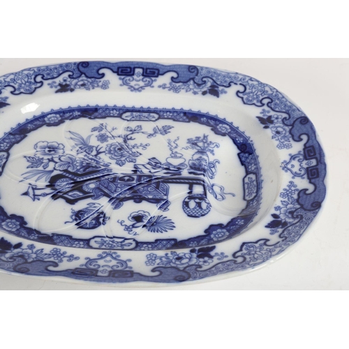 1485 - 19TH-CENTURY TRANSFERWARE BLUE & WHITE PLATTER