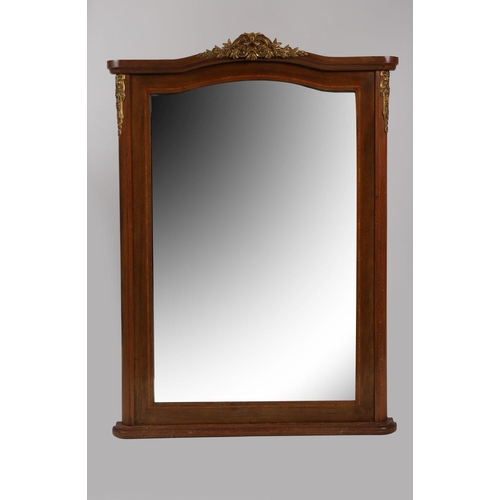 1486 - EDWARDIAN MAHOGANY & FRUITWOOD INLAID MIRROR