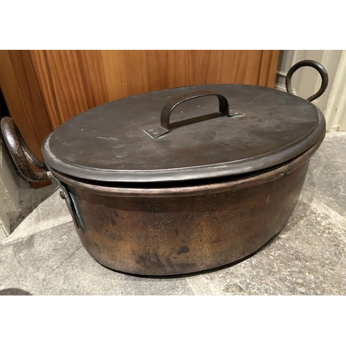 1586 - LARGE GEORGIAN COPPER FISH KETTLE