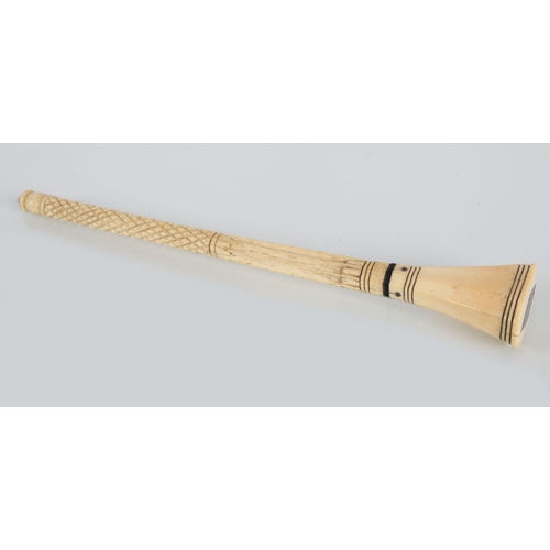 1601 - 19TH-CENTURY AMERICAN WHALE BONE CANE