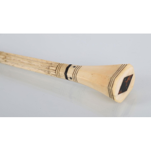 1601 - 19TH-CENTURY AMERICAN WHALE BONE CANE