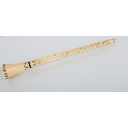 1601 - 19TH-CENTURY AMERICAN WHALE BONE CANE