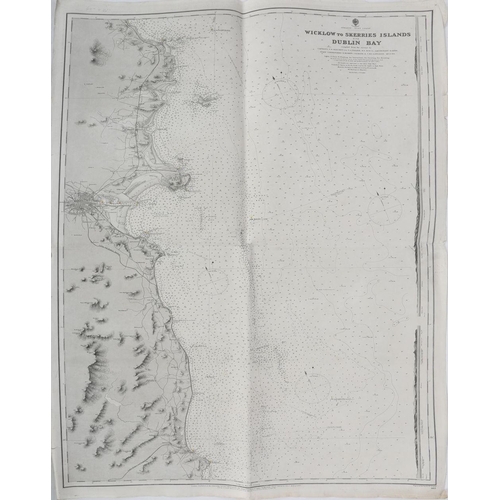 1610 - LARGE UNFRAMED MAP OF WICKLOW TO SKERRIES ISLANDS