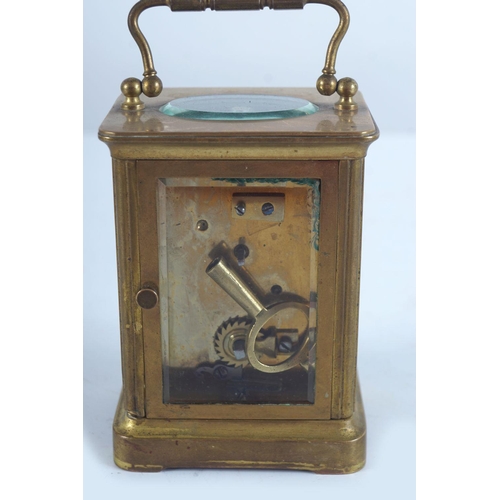 162 - 19TH-CENTURY CASED BRASS CARRIAGE CLOCK