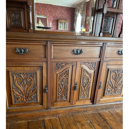 178 - 19TH-CENTURY CARVED WALNUT SIDEBOARD