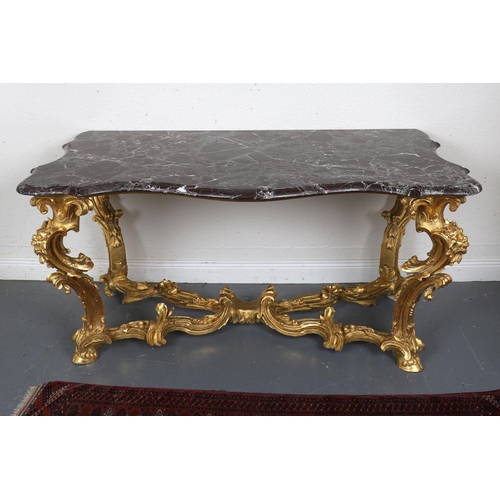 191 - 18TH-CENTURY CARVED GILTWOOD CONSOLE TABLE