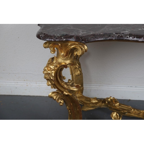 191 - 18TH-CENTURY CARVED GILTWOOD CONSOLE TABLE