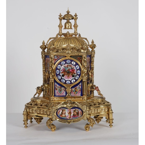 195 - 3-PIECE 19TH-CENTURY GOTHIC CLOCK GARNITURE