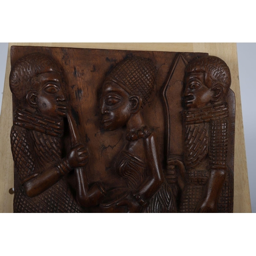 209 - AFRICAN BENIN CARVED WOOD PANEL