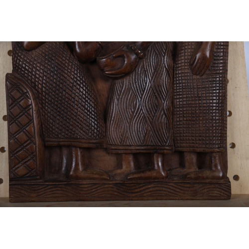 209 - AFRICAN BENIN CARVED WOOD PANEL