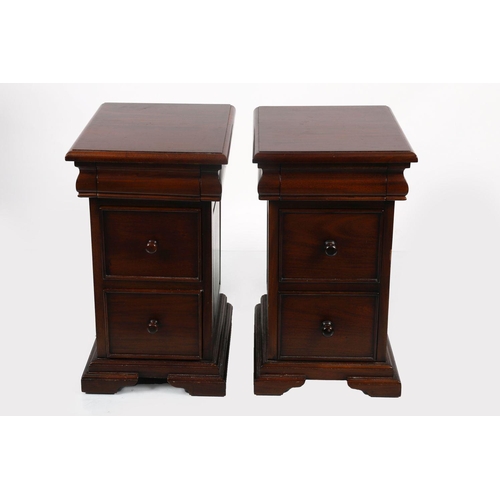 22 - PAIR MODERN MAHOGANY BEDSIDE CHESTS