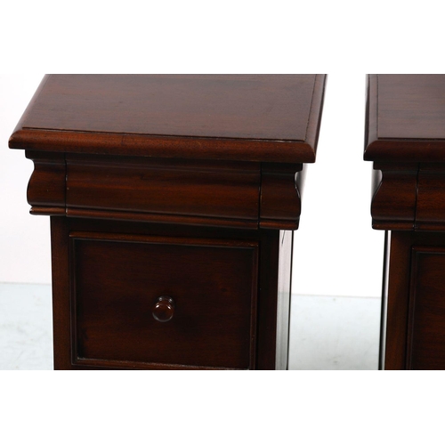 22 - PAIR MODERN MAHOGANY BEDSIDE CHESTS