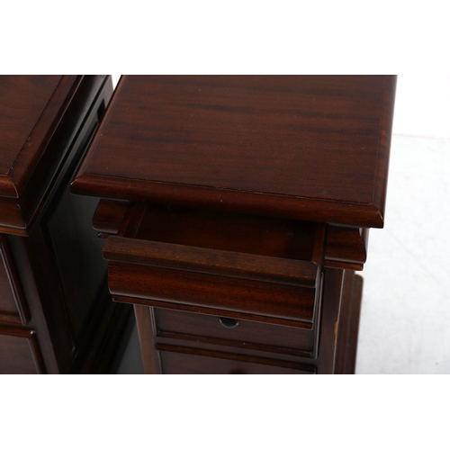 22 - PAIR MODERN MAHOGANY BEDSIDE CHESTS