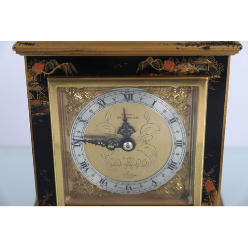 227 - EDWARDIAN LACQUERED CASED BRACKET CLOCK