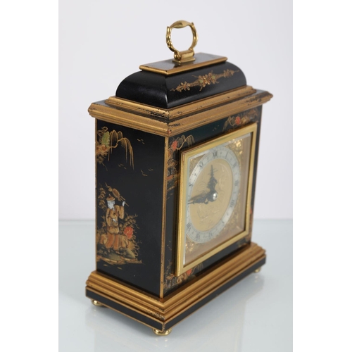 227 - EDWARDIAN LACQUERED CASED BRACKET CLOCK