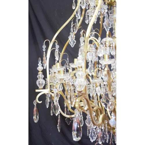 230 - EXTREMELY LARGE BRASS & CRYSTAL CHANDELIER