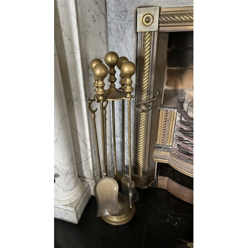 241 - EDWARDIAN BRASS COMPANION SET