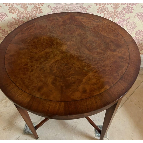 251 - EDWARDIAN BURR WALNUT & BANDED OCCASIONAL TABLE