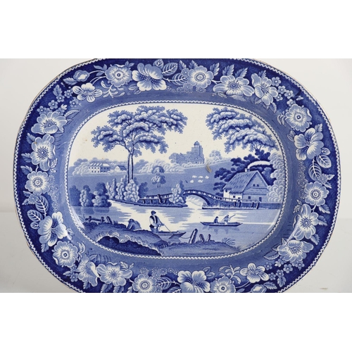 259 - EARLY 19TH-CENTURY BLUE & WHITE PEARLWARE PLATTER