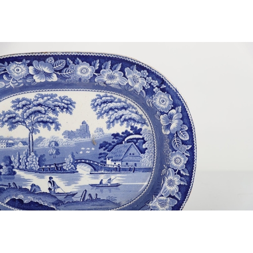 259 - EARLY 19TH-CENTURY BLUE & WHITE PEARLWARE PLATTER