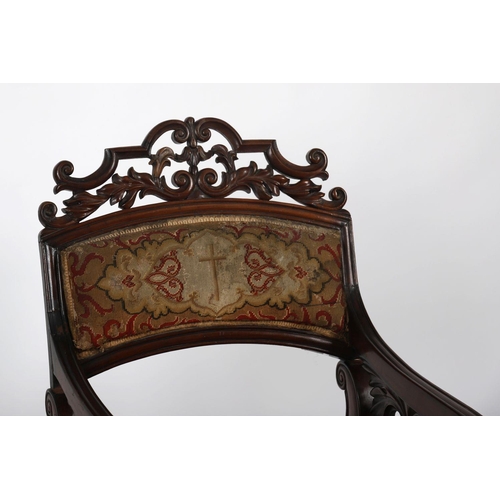 260 - 19TH-CENTURY MAHOGANY CEREMONIAL CHAIR