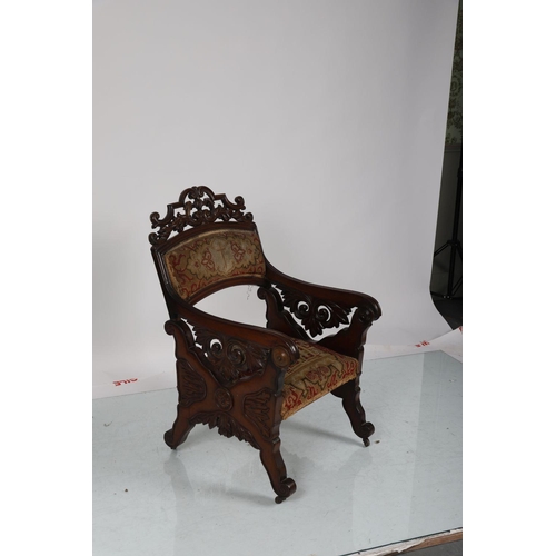 260 - 19TH-CENTURY MAHOGANY CEREMONIAL CHAIR