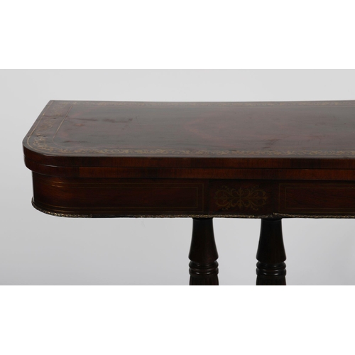 28 - EXCEPTIONAL REGENCY ROSEWOOD CARD TABLE