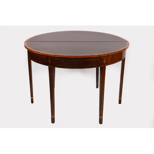 296 - GEORGE III MAHOGANY & SATINWOOD TEA TABLE