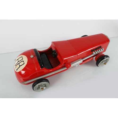 307 - VINTAGE WOODEN MODEL RACING CAR