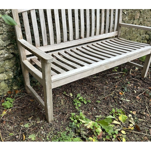 308 - WEATHERED TEAK GARDEN BENCH