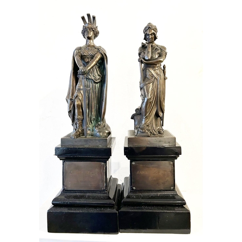 31 - PAIR OF 19TH-CENTURY BRONZE SCULPTURES