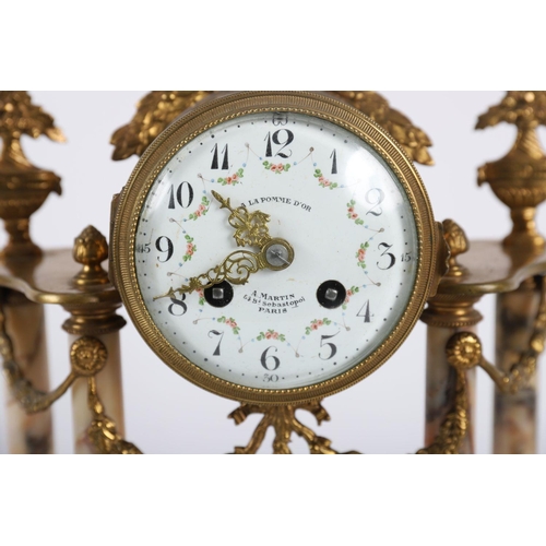 313 - 19TH-CENTURY ORMOLU & MARBLE CLOCK GARNITURE