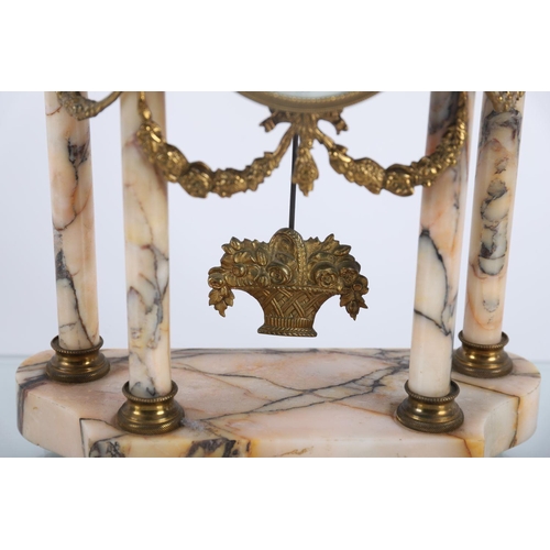 313 - 19TH-CENTURY ORMOLU & MARBLE CLOCK GARNITURE