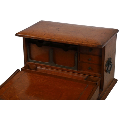 322 - 19TH-CENTURY OAK STATIONERY WRITING BOX