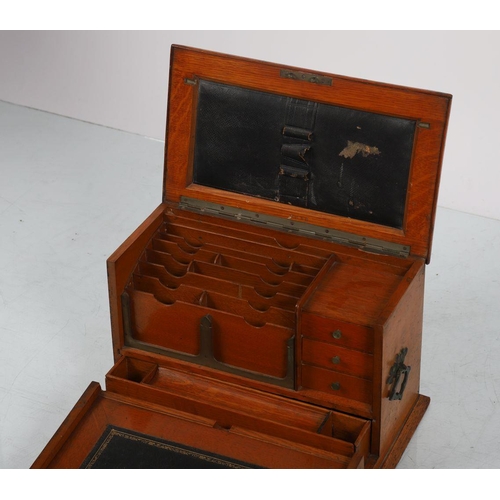 322 - 19TH-CENTURY OAK STATIONERY WRITING BOX