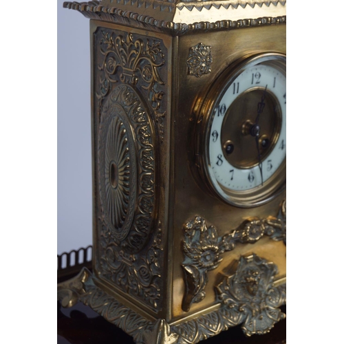 346 - 19TH-CENTURY BRASS BRACKET CLOCK