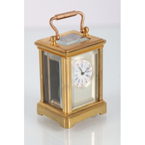 358 - MINIATURE BRASS CARRIAGE CLOCK